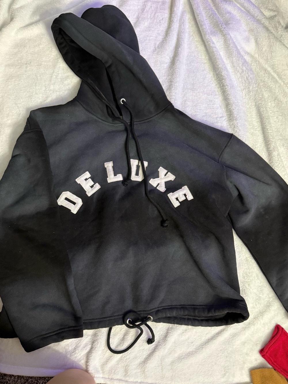 Woman’s deluxe Crewneck Hoodie, oversized and adjustable at waste